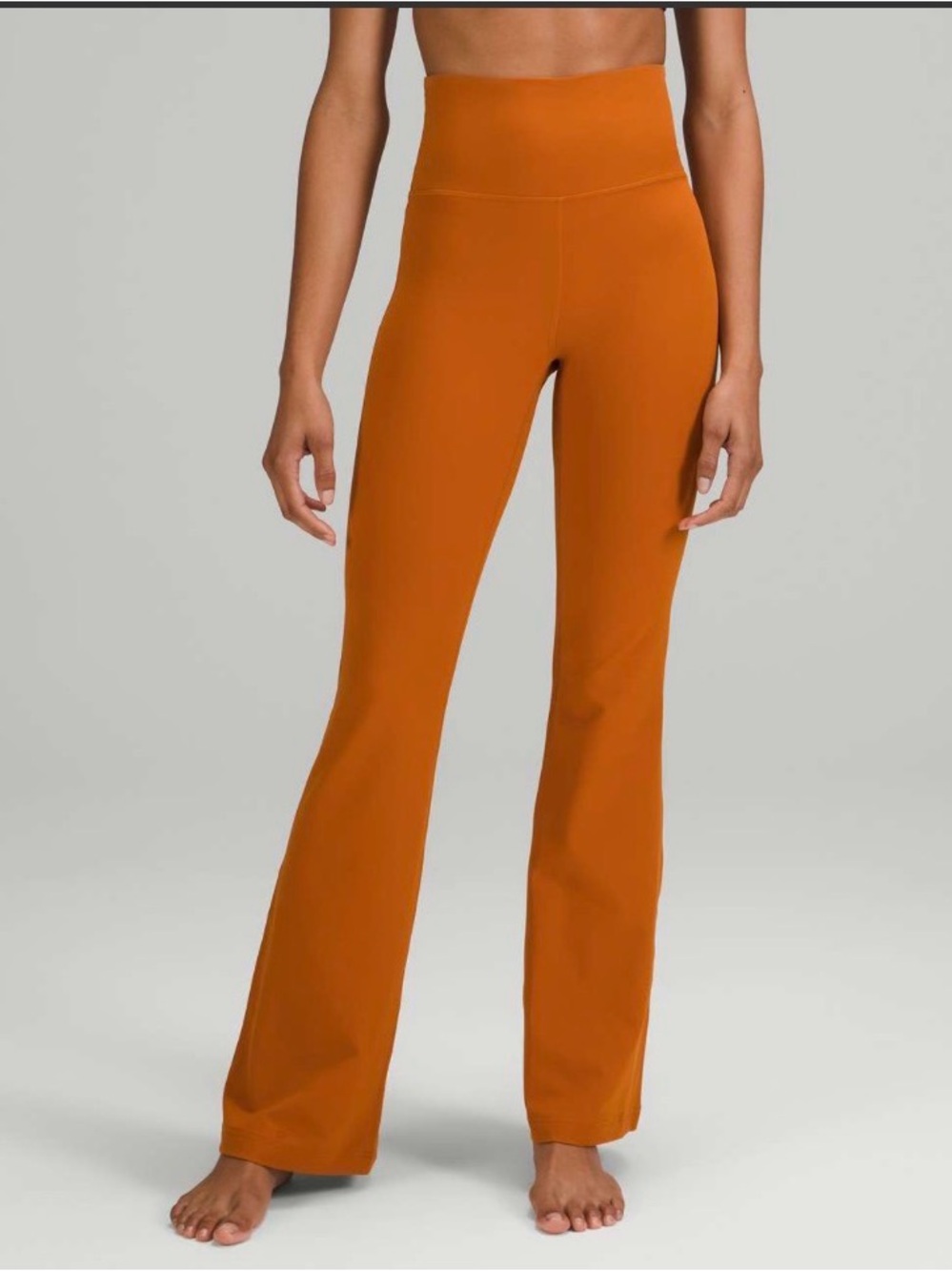 NWT Lululemon Groove Super-High-Rise Flared Pant Nulu Roasted Orange Size 10
